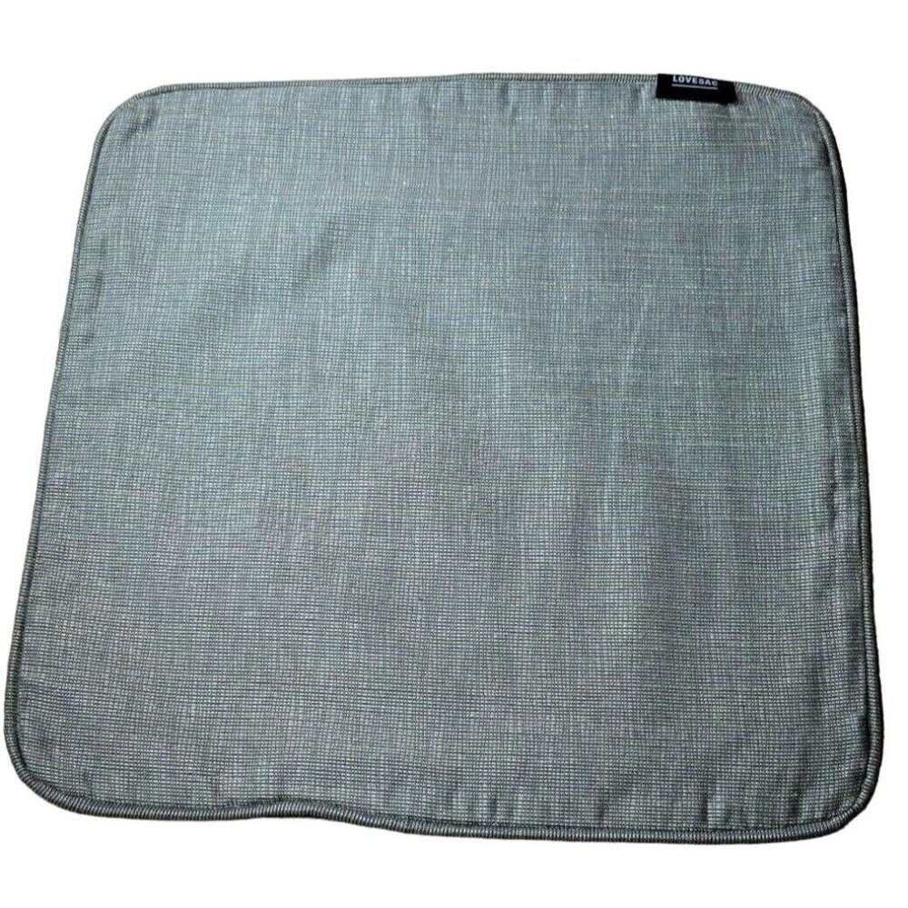 Lovesac Throw Pillow Cover with Piping Pewter Gray Glimmer Weave 18 x 18 inches